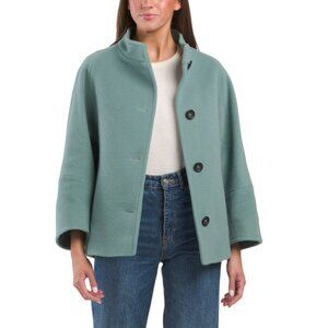 ICONS BY CINZIA ROCCA Winter Green Wool Blend Short Coat